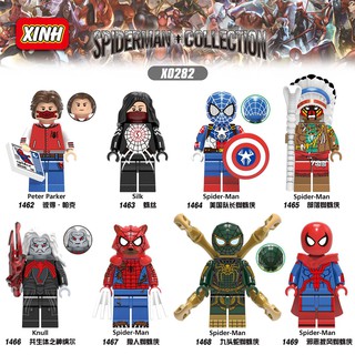 มหัศจรรย์ซูเปอร์ฮีโร่เดอร์แมนคอลเลกชัน minifigures ปีเตอร์ปาร์คเกอร์ผ้าไหม s pider man สำเร็จรูปของเล่น