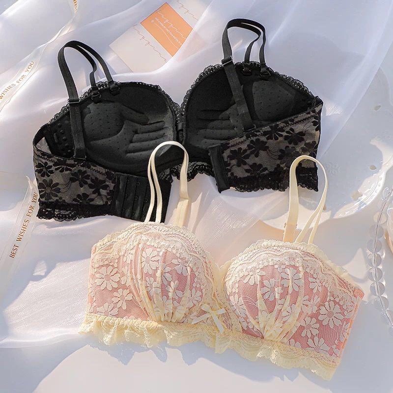 3 สีลูกไม้เซ็กซี่ที่มองไม่เห็นผู้หญิง Bra ชุดแต่งงานลื่น Strapless สาวชุดชั้นใน Comfort นุ่มไร้สายสุภาพสตรี Bralette Push up หญิงชุดชั้นใน