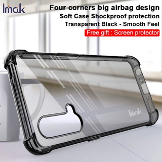 Imak OnePlus Nord CE 5G Shockproof Clear Soft TPU Case 1+Nord CE 5G Transparent Silicone Back Cover Screen Film