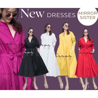 MiRRoRSiSTER’s DiVyNE J. DRESS #10716.7 เดรสเชิ้ต เดรสเชิ้ตคอจีน เดรสเชิ้ตทรงA เชิ้ตยาว เดรสเชิ้ตใส่ได้ทุกวัน เดรสผ้าดี