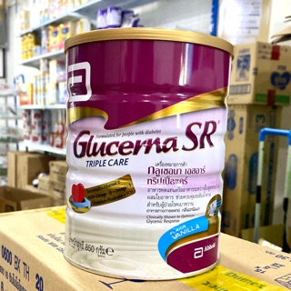 Glucerna กลูเซอนา เอสอาร์ กลิ่นวานิลลา  Glucerna SR 850g  สำหรับผู้ป่วยเบาหวาน EXP : 01/2022