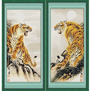 ชุดปักครอสติช เสือ เสือย่างก้าว เสือภูเขา (Tiger Cross stitch kit)