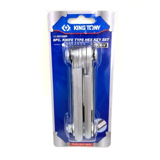 KINGTONY ประแจหกเหลี่ยมแบบตลับ 8ตัวชุด 2-10mm. 20218MR Made in Taiwan