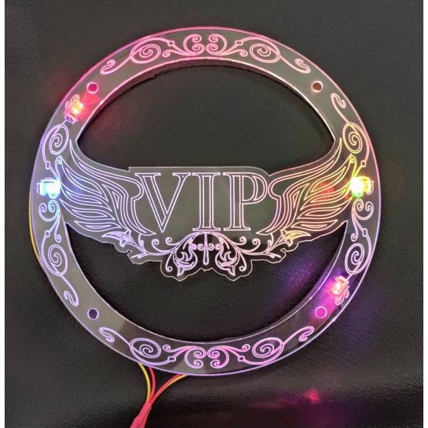 ฝาครอบปิดหน้าลำโพง 4 6.5 8 นิ้ว ลาย VIP ปีกนก ใช้กับไฟ 12V. เรียบ ราคาต่อ1 คู่ สินค้าพร้อมส่ง