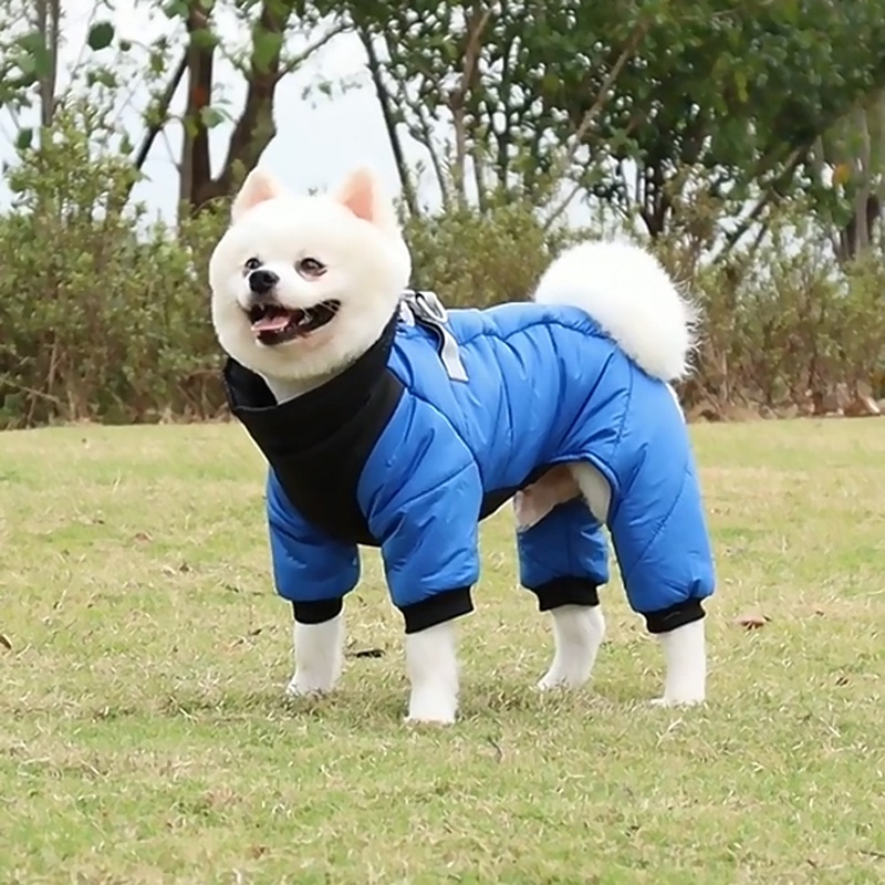 ZOOPEEN Pet Autumn Winter Down Jacket Warm Jacket Outdoor Reflective Four Legged Cotton Coat Dog
