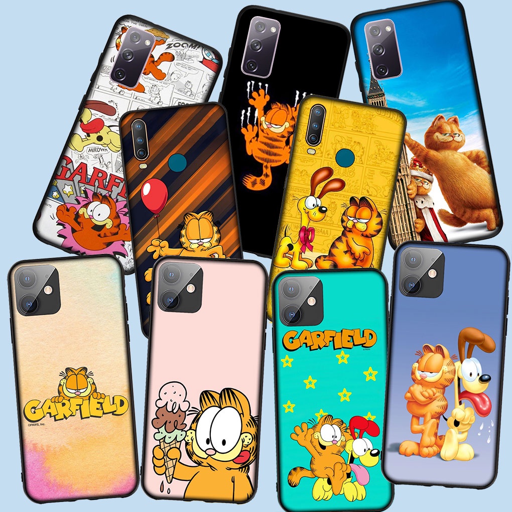 OPPO A16 A94 4G A95 5G A16K A16S A55 A56 A16E ปลอกอ่อน KB35 Garfield CAT ฝาครอบเคสโทรศัพท์