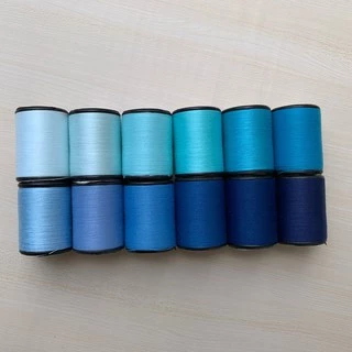 ด้ายเย็บผ้า ด้ายสีฟ้า เฉดฟ้าน้ำทะเล ตราหัวเสือ ด้ายเย็บผ้าหลากสี ด้ายลูกล้อ wop DIY งานฝีมือ เย็บมือ เย็บจักร เบอร์60