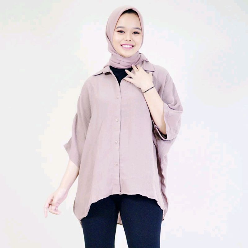 KEMEJA เสื้อปีกค้างคาวไหลอากาศของผู้หญิง d4664