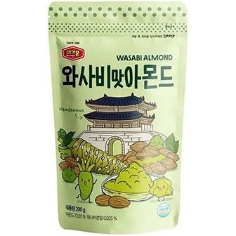 Gilim Tom's Farm Korean Seasoned Almonds Wasabi Almond 200g  กิลิมทอมส์ฟาร์มอัลมอนด์ปรุงรสเกาหลีวาซาบิอัลมอนด์ 200 กรัม
