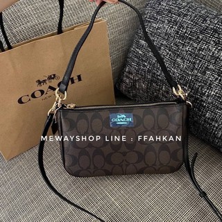 👜 แท้100% Coach Messico Top Handle Pouch in signature