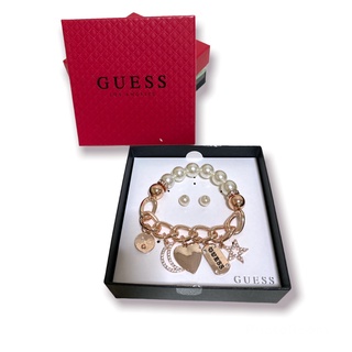 สร้อยข้อมือ Guess ประดับมุข สีโรสโกล์ด ✅แบรนด์แท้ 100% 📦จัดส่งฟรี