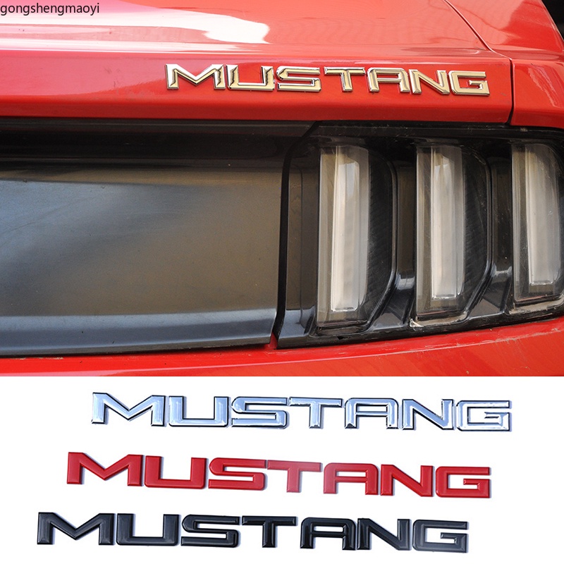 40 ซม.* 2.6 ซม.3d โลหะตัวอักษรภาษาอังกฤษ MUSTANG badge กล่องท้ายรถป้ายสติกเกอร์สําหรับ Ford Mustang 15-18