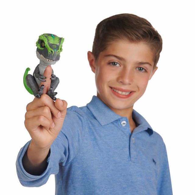 Untamed T-Rex by Fingerlings – Tracker (Black/Green) - Interactive Collectible Dinosaur - By WowWee