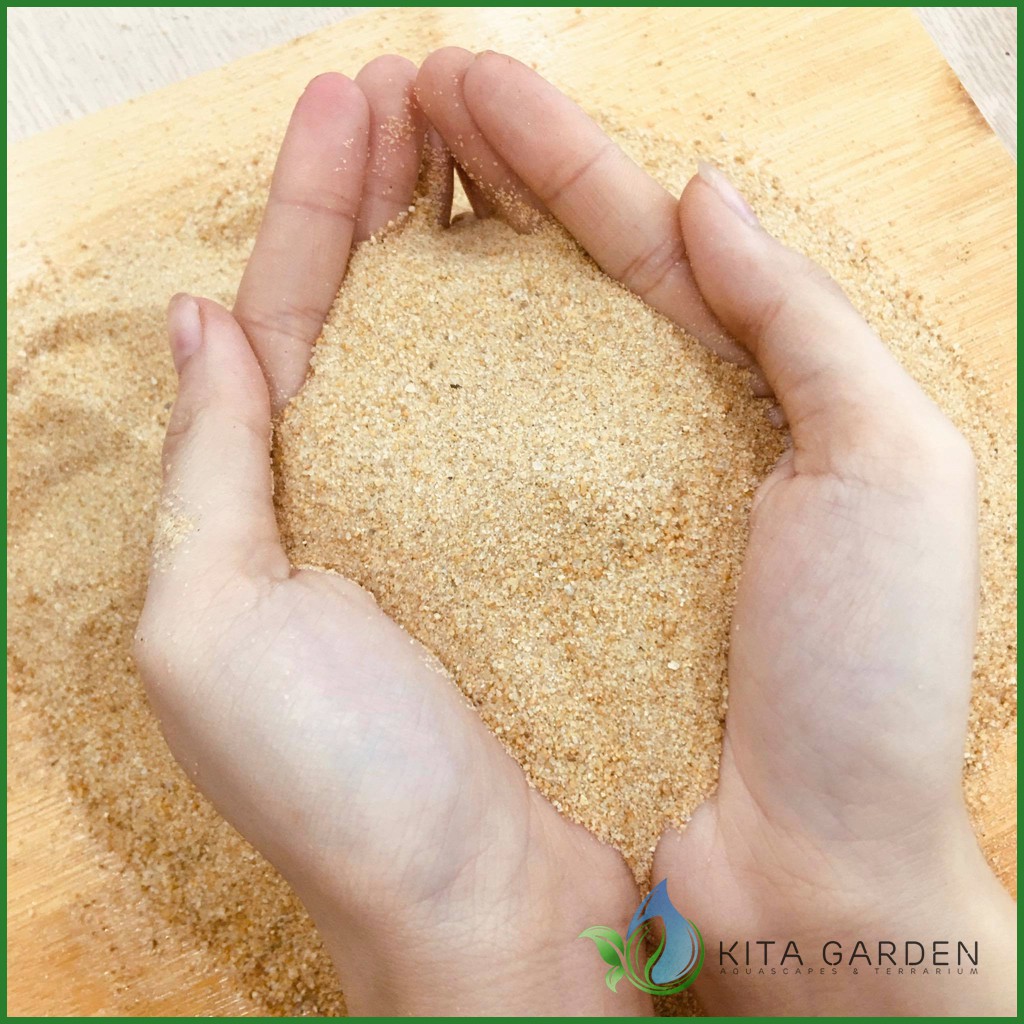 YELLOW SUN SAND FOR AQUARIUM BACKGROUND - ถุง 1 กก.