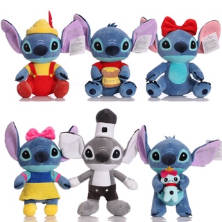 ตุ๊กตาฟิกเกอร์ Disney Lilo &amp; Stitch Kawaii Stitch แบบนิ่ม ขนาด 25-32 ซม. เหมาะกับของขวัญ ของเล่นสําหรับเด็ก