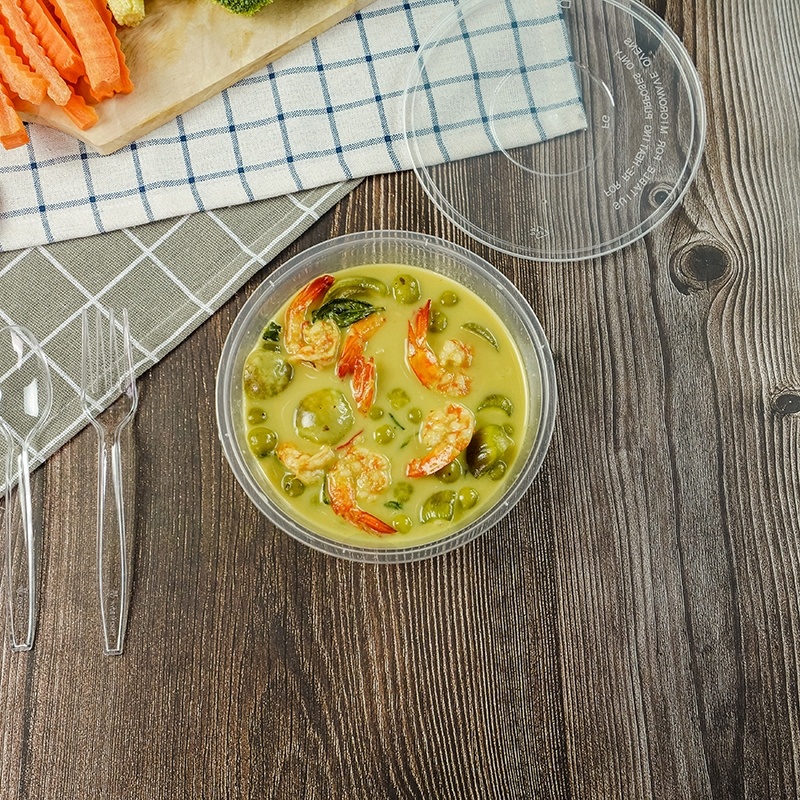 625ml（ลัง 300 ใบ）Y  พลาสติก ถ้วยกลม พร้อมฝา สามารถเข้าไมโครเวฟได้ ใส่ข้าว ใส่อาหาร - รูปที่ 2