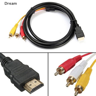 &lt;Dream&gt; สายเคเบิลอะแดปเตอร์แปลงเสียงวิดีโอ HDMI เป็น 3 RCA HDTV 1.5 ม. 5 ฟุต
 มาแรง