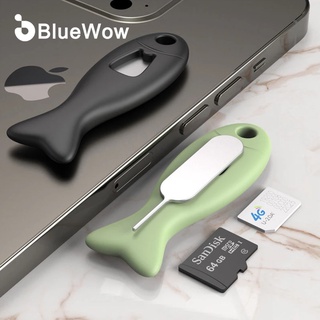 BlueWow เข็มถอดซิมการ์ด และถาดใส่ซิมการ์ด รูปปลา สําหรับเปิดโทรศัพท์มือถือ