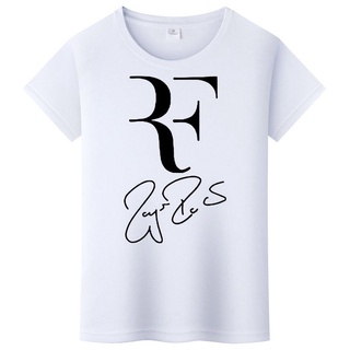 เสื้อยืดแขนสั้น ผ้าฝ้าย พิมพ์ลาย Roger Federer แฟชั่นฤดูร้อน สําหรับผู้ชาย