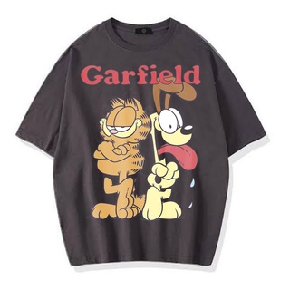 เสื้อยืด ลาย GARFIELD VINTAGE สีเทาเข้ม