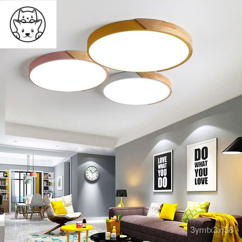 ไฟเพดาน โคมไฟ ikea ไฟ LED โคมไฟบ้าน ห้องนั่งเล่น ไฟห้องนอน ตกแต่งห้องนอน ภายนอกไม้ 6 สีให้เลือก 5XRJ