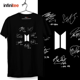 ไม่มีที่สิ้นสุด Army Signature Shirt Kpop Merch in Black  เสื้อยืด  สำหรับผู้ชาย Women Bangtan Merchandise Tees