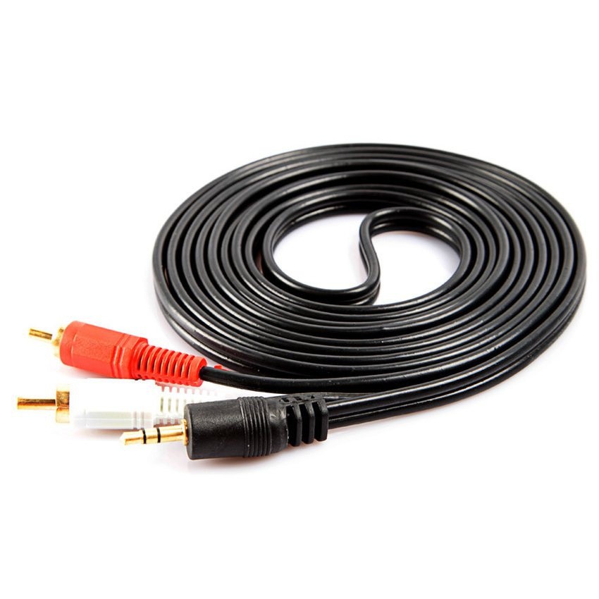 RCA Cable 20M 3.5mm(M) to RCA(M) 2หัว สายสัญญาณเสียง ต่อหูฟัง/ลำโพง423A ยาว 20เมตร (สีดำ)#1397