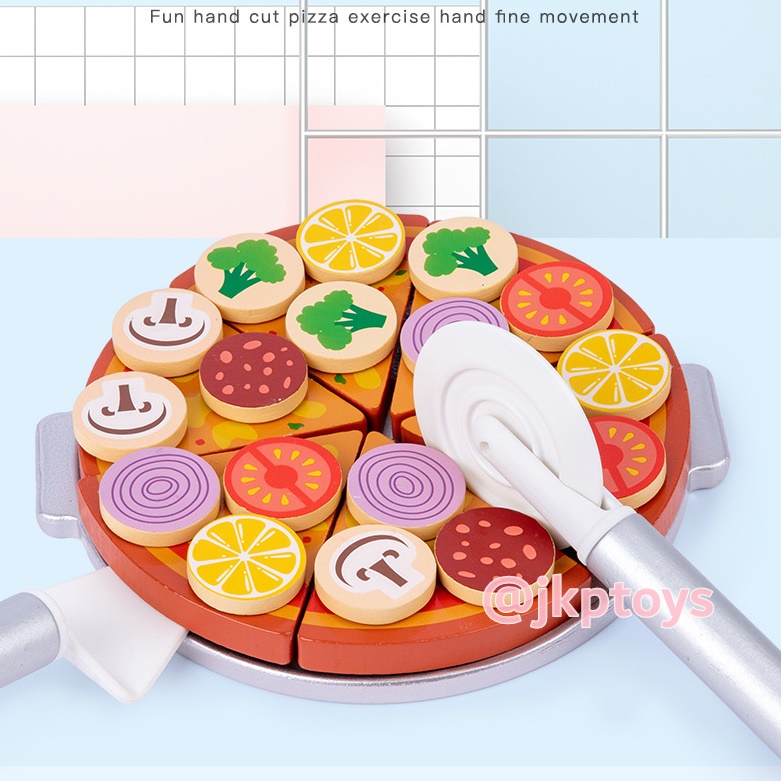ของเล่นไม้เสริมพัฒนาการ เตาอบพิซซ่า/ พิซซ่า/Pizza DIY เล่นได้ทั้งเด็กชาย และเด็กหญิง