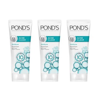 โฟมล้างหน้า พอนส์ แอคเน่ เคลียร์ 100 กรัม Ponds Acne Clear x 3 หลอด