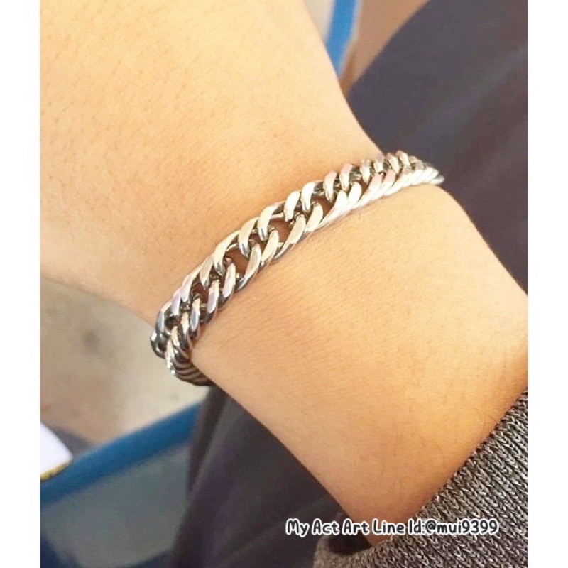 สร้อยข้อมือ สแตนเลส 6-12 mm เลสข้อมือ สร้อยข้อมือโซ่ สร้อยข้อมือสแตนเลสราคาถูก สร้อยข้อมือราคาถูก