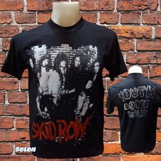 เสื้อวง SKID ROW แขนสั้น ไม่มีตะเข็บข้าง คอฟิต ป้ายUS เสื้อวง เสื้อผู้ชาย เสื้อทัวร์ วงร็อคคต่างประเทศ