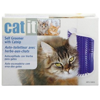 ﻿Catit Self Groomer Brush Massage Brush Wall Corner Mount For Cats Size 13x8.5 cm. Free! Catnip 1 Sachet