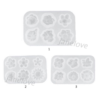 J Diy แม่พิมพ์ซิลิโคนเรซิ่นคริสตัลรูปดอกไม้ขนาดเล็ก