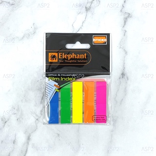 ฟิล์มอินเด็กซ์ โพสท์อิทแบบฟิล์ม Sticko Note ตราช้าง Elephant แบบสีล้วน ขนาด 12x50มม. Post-it โพสท์อิท