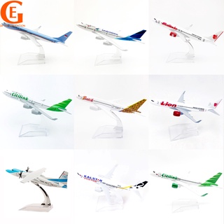 Garuda Indonesia Boeing 747 โมเดลเครื่องบิน Malindo Lion Air B737 Plane Bazar Air B787 Die-cast Aircraft โมเดลเครื่องบิน 16ซม.