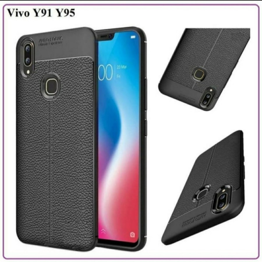 เคส VIVO Y91/Y93/Y95/Y91C เคส SOFTCASE AUTOFOCUS LEATHER ORANGE SKIN