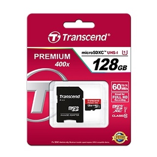 เมมโมรี่การ์ด TRANSCEND MICRO SDHC UHS-I U1 PREMIUM 400X [TS16GUSDU1] , [TS128GUSDU1]