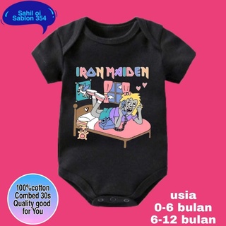 เสื้อผ้าเด็ก ชุดจั๊มสูท เสื้อยืด ผ้าฝ้าย ลายการ์ตูนวง IRON MAIDEN CARTOON 30s