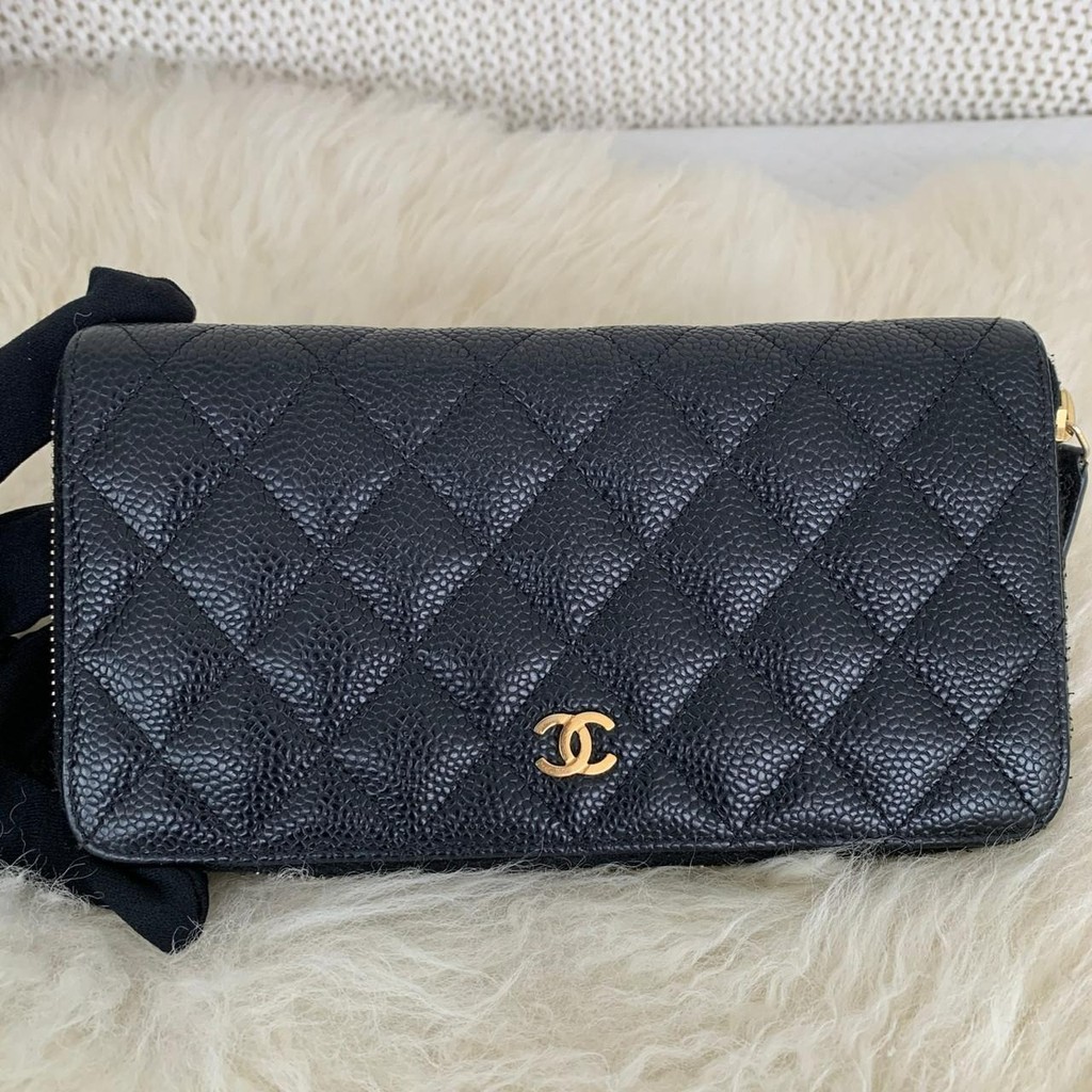 Chanel / Zippy Long Wallet Caviar GHW