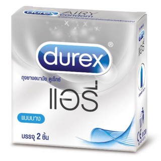 *ฉลากไทย ของแท้ ถุงยางอนามัย Durex Airy 2 ชิ้น 52 มม