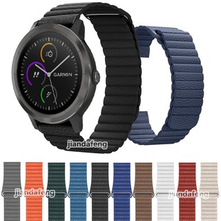 สายหนังห่วงแม่เหล็กสำหรับ Garmin Vivoactive 3 Music