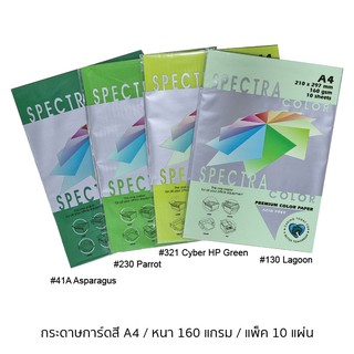 Spectra กระดาษการ์ดสี A4 160 แกรม แพ็ค 10 แผ่น