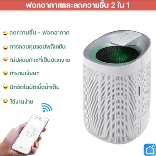 Dehumidifier เครื่องลดความชื้น เครื่องฟอกอากาศ 2 in 1 12L/D การเชื่อมต่อโทรศัพท์มือถือ