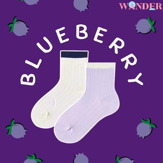 พร้อมส่ง🫐[Wander] Blueberry ถุงเท้า ถุงเท้าหลากสี ถุงเท้าแฟชั่น ถุงเท้าข้อยาว ถุงเท้าสีม่วง