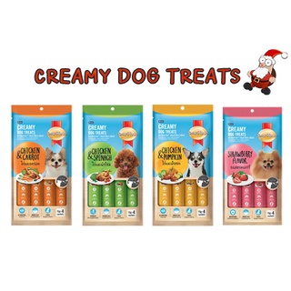 SmartHeart Creamy Dog Treats ขนมหมาเลียสมาร์ทฮาร์ท แพ็ค 4x15 กรัม