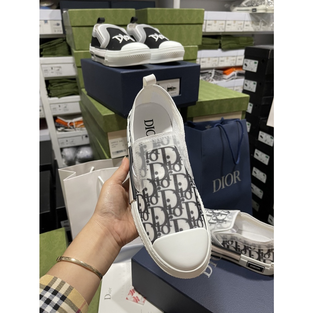D*OR x SHAWN STUSSY B23 Slip-On Sneaker (สีเทา) ไซส์ 40--45 รองเท้าผ้าใบ แบบสวม พร้อมส่ง🚛✔