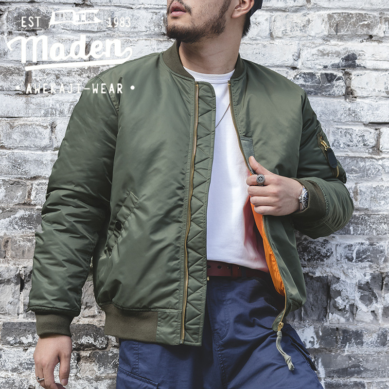 Maden  อเมริกันย้อนยุคเครื่องมือหนาแจ็คเก็ต MA-1 เที่ยวบิน