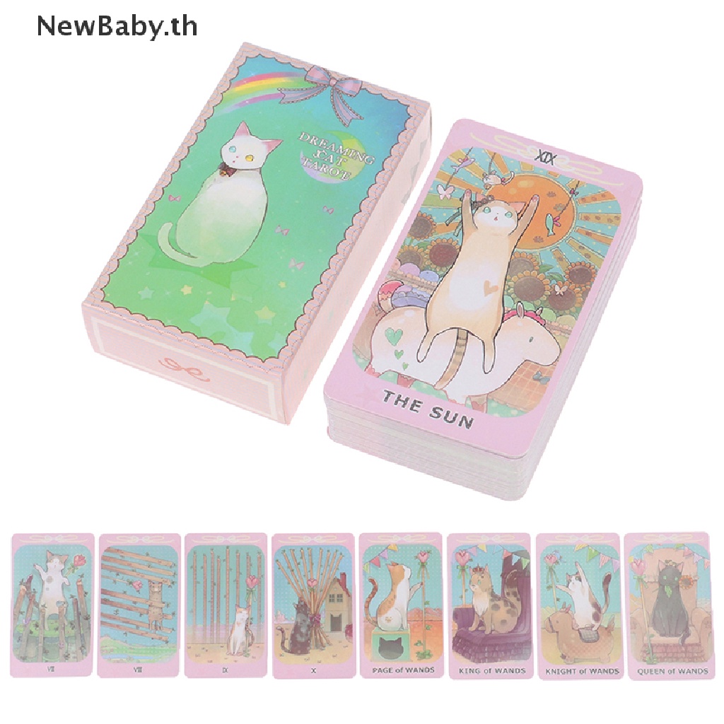 Newbaby ไพ่ทาโรต์ รูปแมวฝัน พร็อพสําหรับเล่นเกมกระดาน