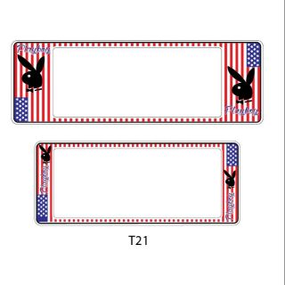 กรอบป้ายทะเบียนกันน้ำรถยนต์​ เพลบอยUSA T21