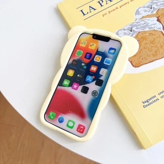 3D RilakkumaหมีซิลิโคนปลอกสําหรับIPhone 14 15 16 11 12 13 17 PLUS Pro MAXกันกระแทกป้องกันกรณี